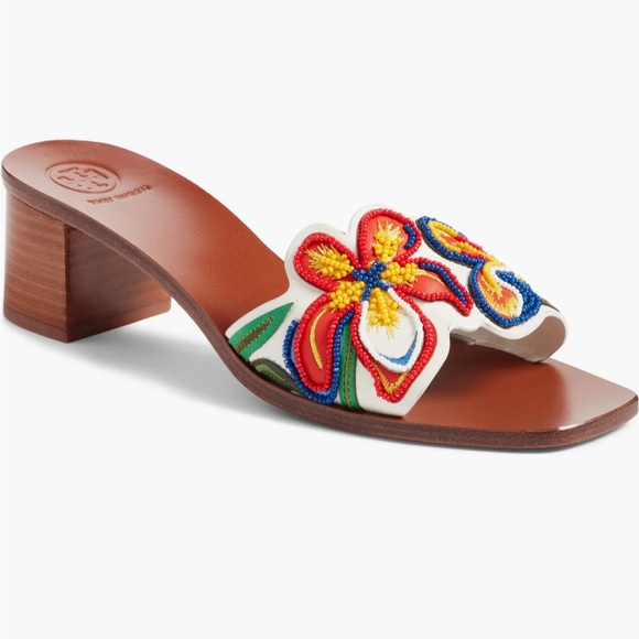 Tory Burch Shoes - TORY BURCH Bianca Floral Embellished Slide Sandal